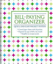 Monthly Bill Paying Organizing Organizer Budget Book with Pockets - Neon Dots