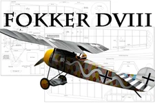 Fokker DVIII 3-4ch Electric 38" WS RC Airplane Laser Cut Balsa Short Kit