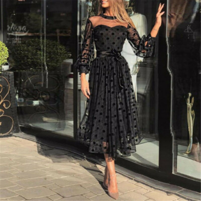 mesh lantern sleeve lace dress Floral Lantern Sleeve Lace Midi Dress  JardinVue