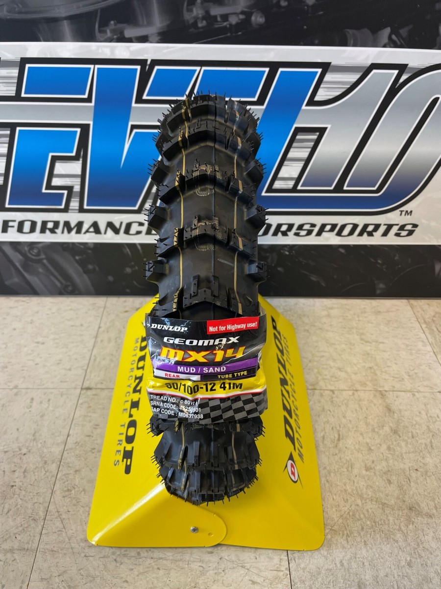 DUNLOP GEOMAX MX14 80/100-12 41M REAR + MX34 60/100-14 29M FRONT