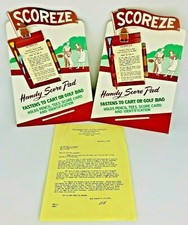 2x Vintage Scoreze Golf Score Card Display Stand Original Ordering Letter