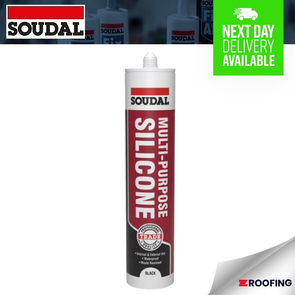 SOUDAL Trade Multi-Purpose Waterproof Silicone Sealant, Black - 270ml