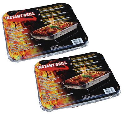 2x Premium BBQ Einweggrill to go, mit Anzüghilfe, Holzkohle, Aluschale, 2er Pack