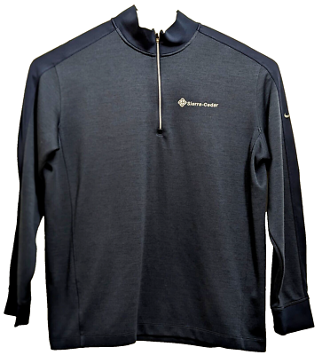 NIKE GOLF DRIFIT 1/4 Zip Mock Neck Pull Over Navy Blue Mens Size