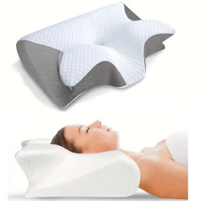 Gebärmutterhals orthopädisches Schmetterling Memory Foam Kissen entspannend Nackenschmerzlinderung fest