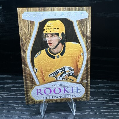 2023-24 Artifacts Luke Evangelista Leather Parallel SSP Rookie Card #195 