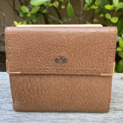 Vintage Designer Authentic Valentino Garavani Brown/Taupe Leather 
