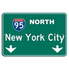 I-95 North Green Road Sign: New York City Direction
