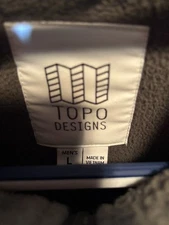 TOPO DESIGNS Mens Green Full Zip Fleece Jacket Outdoors Adventures Hiking Large