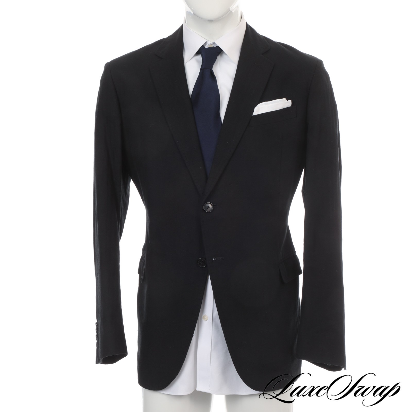 MODERN Armani Collezioni Solid Black Herringbone … - image 2