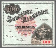 Sweden 1962 100 Kronor P 48d VF
