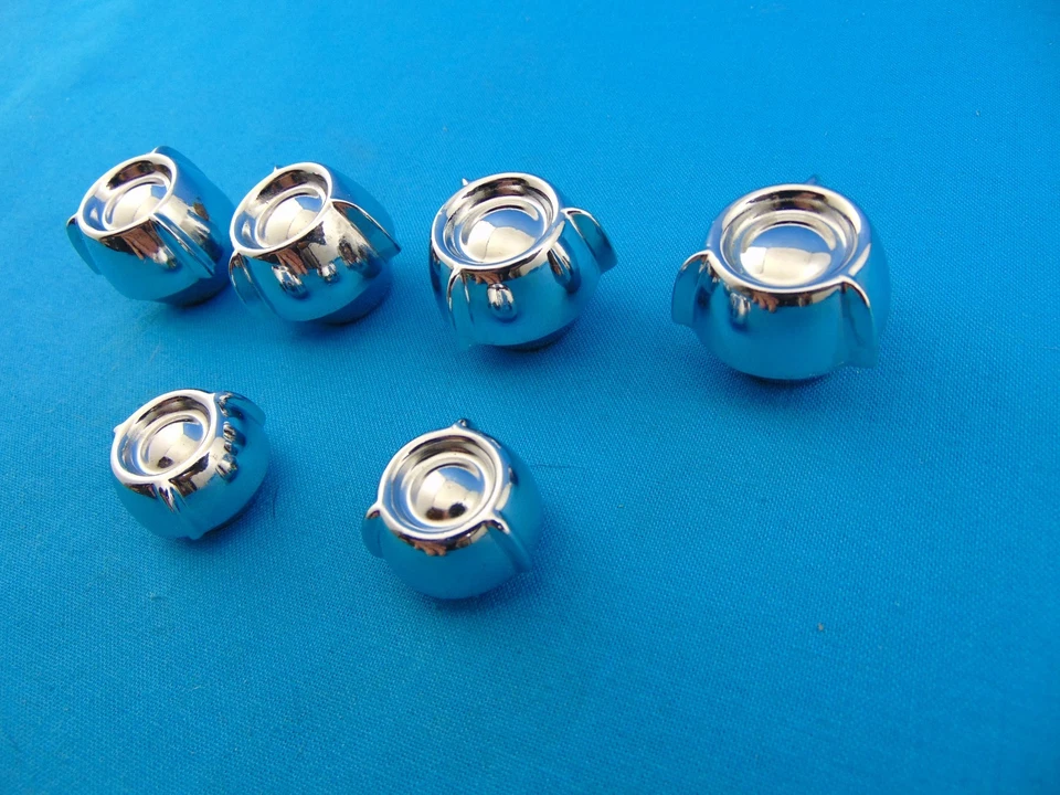 1958 Oldsmobile Olds Dash Knobs NOS Chrome Super Nice Lot of 6 Rocket 88 98 - Image 2 of 4