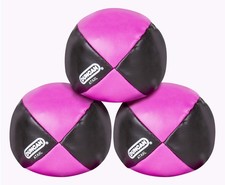 Juggling Balls 3 Pack Vinyl Circus Balls Black and Pink No Bounce