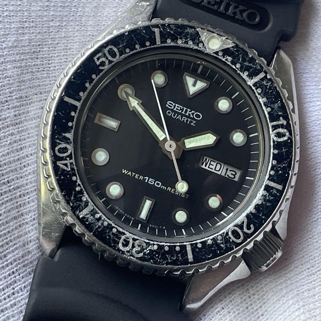 Seiko 6458 6000 Quartz Diver Watch 150m Black Dial Vintage Seiko 6458 6000 Quartz Diver Watch 150m Black Dial Vintage