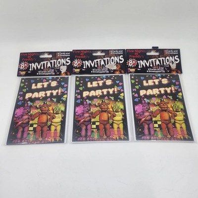 Five Nights At Freddy's FNAF Party Invitations & Envelopes 3-Packs 8-Count