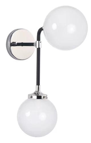 Maxim 24722WTBKPN Atom 18.25" 2-Light Wall Sconce in Black and Polished Nickel - Picture 1 of 2