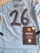 Signed Savinho Manchester City Premier League Shirt With Coa