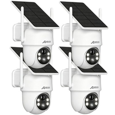 ANRAN 4 Pack Security Camera Wireless Outdoor 5MP 360° PTZ Camera Solar Powered
