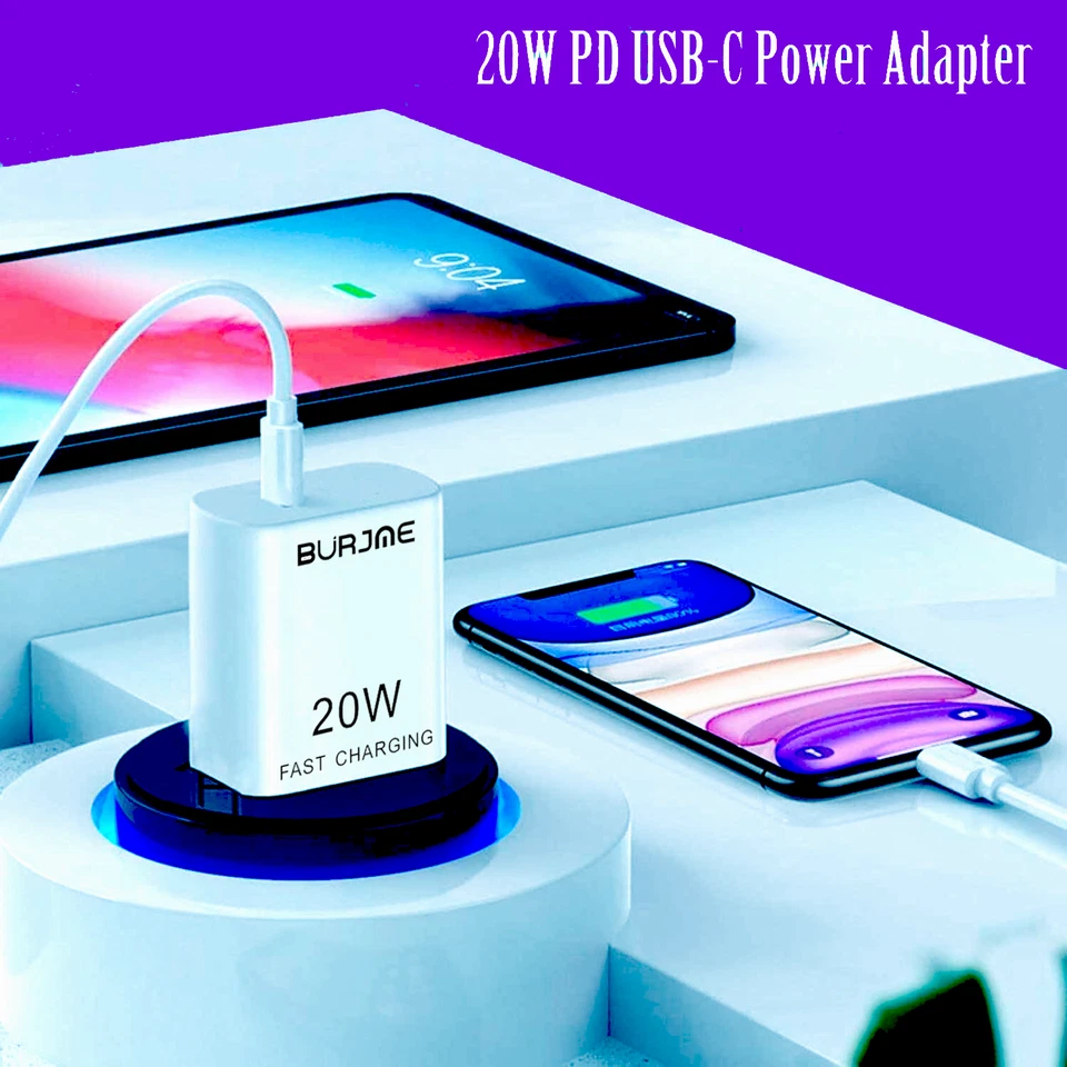 Adaptador Cargador Rápido USB-C 20W Adaptador PD 3.0 para iPhone/Samsung (paquete de 3) Foto 3 de 4