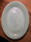 Vintage Fire King Green Jadeite Mid Century Jane Ray 9x12 Platter Ribbed Edge