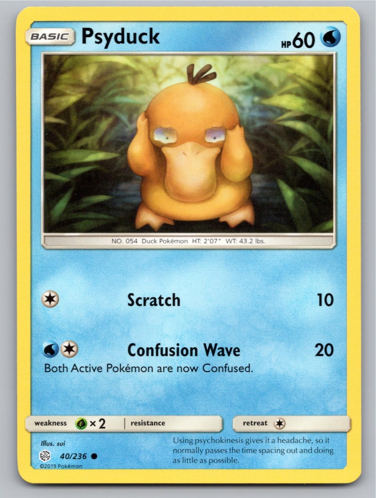 2019 POKEMON PSYDUCK COSMIC ECLIPSE 40/236 C NM A55301 FREE S&H