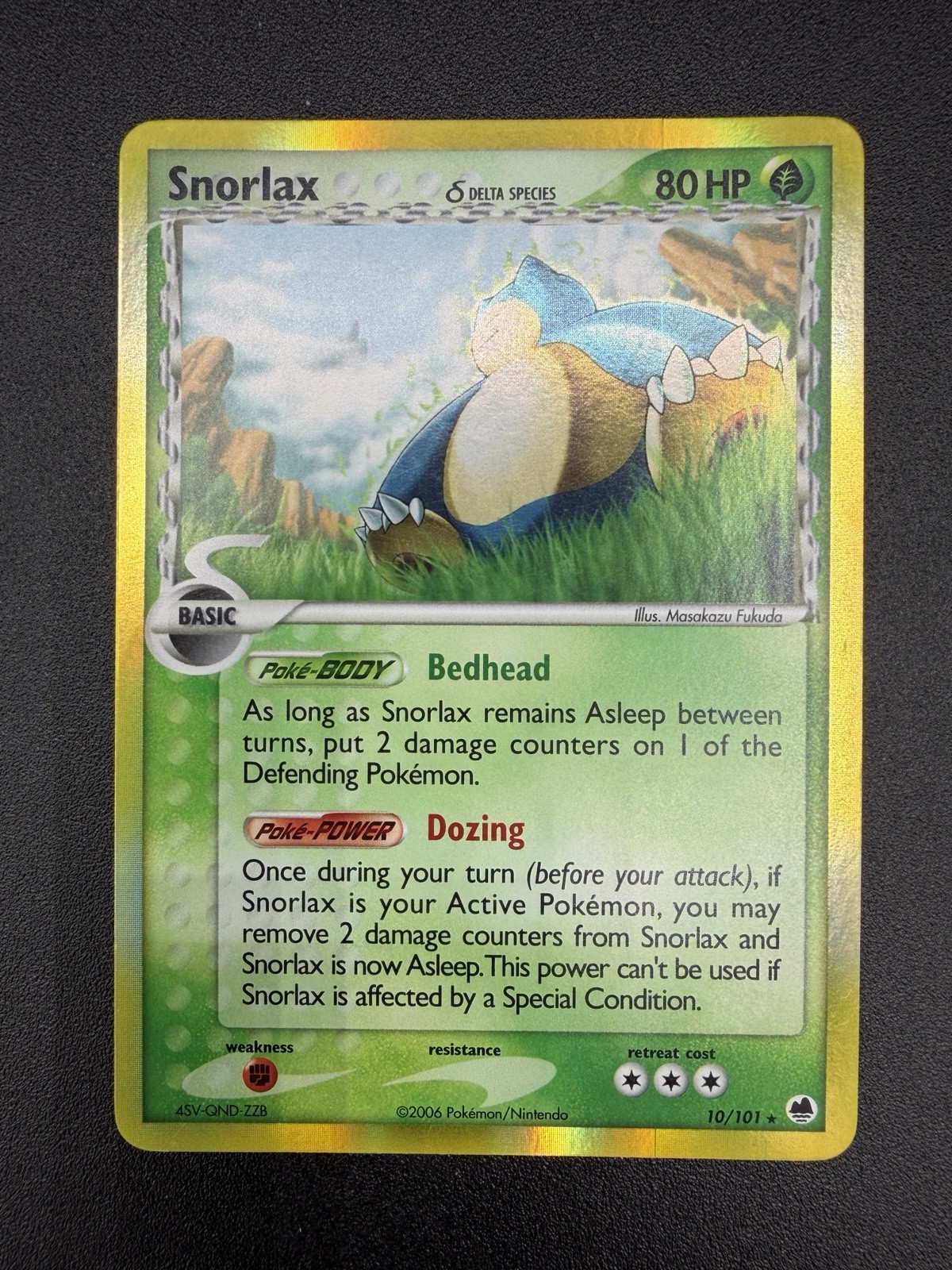 Snorlax 10/101 NM Delta Species Holo Dragon Frontiers