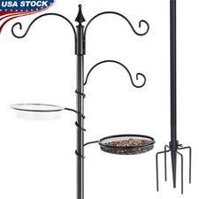 Deluxe Bird Feeding Station W/ Adjustable Hooks Wire Mesh Tray  Water Bowl New