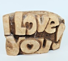 Sweet Vtg 1974 Branch Bark "I Love You" Planter 6" x 5" - Made in USA!