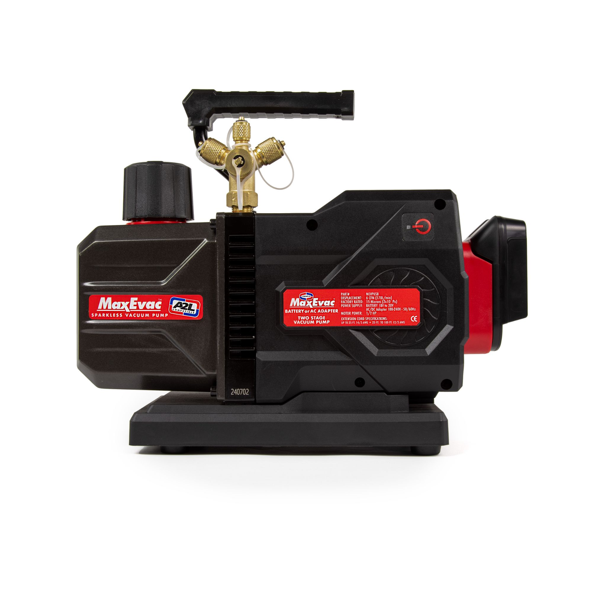 Uniweld MEVP6SB 6 CFM, 2-Stage Sparkless Battery Powered Vacuum