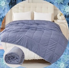 Cooling Blanket for Hot Sleepers Throw Size 59"x79", Summer - Blue