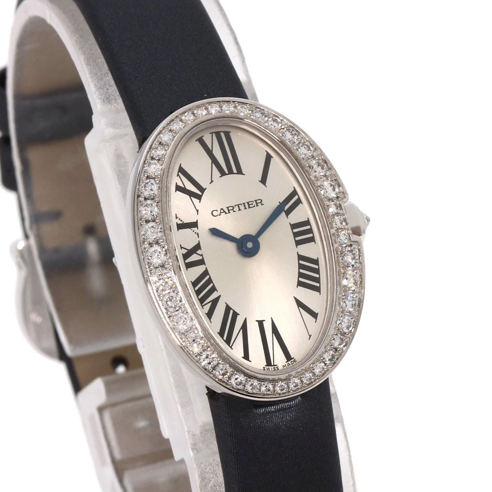 CARTIER Mini Baignoire Maker Complete Watches WB520027 K18 White Gold/Leathe... - Image 4 of 4