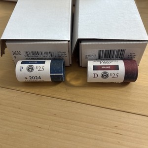American Innovation US Mint Dollar  Coin Two Rolls P&D Maine 2024 With Open Box 