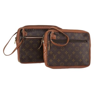 LOUIS VUITTON Monogram Clutch Bag 2 Set LV Auth gh1003