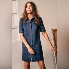 EUC Sezane Robe Almette Denim Button Down Dress