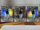 2025 Bowman Chrome Konnor Griffin 3 Card Lot. 2 Refractors + 1 Lazer Refractor