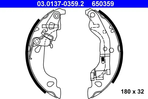 Ate Kit Ganasce Freno 03.0137-0359.2 - Immagine 3