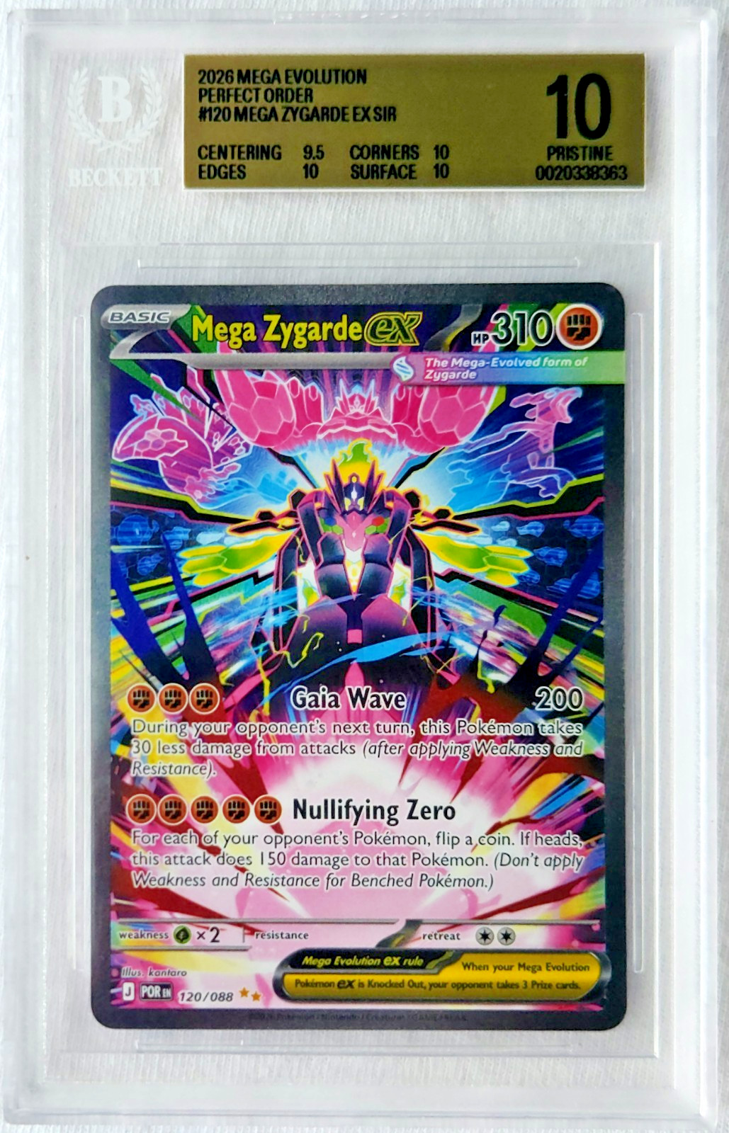 2026 Pokemon Mega Zygarde ex 120/088 SIR Me03 Perfect Order BGS Gold 10 Pristine view 2