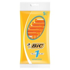 Bic Men Classic Sensitive Disposable Razors, 5 5 Count Pack of 1 , Orange