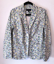 Womens Talbots Cotton Ditsy Floral Blazer Size 8