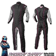 K1 RaceGear GK2 Youth Kart Racing Suit Black/Gray/Pink