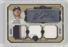 2013 Museum Collection Signature Swatches Triple Relics Yonder Alonso Auto 0b2