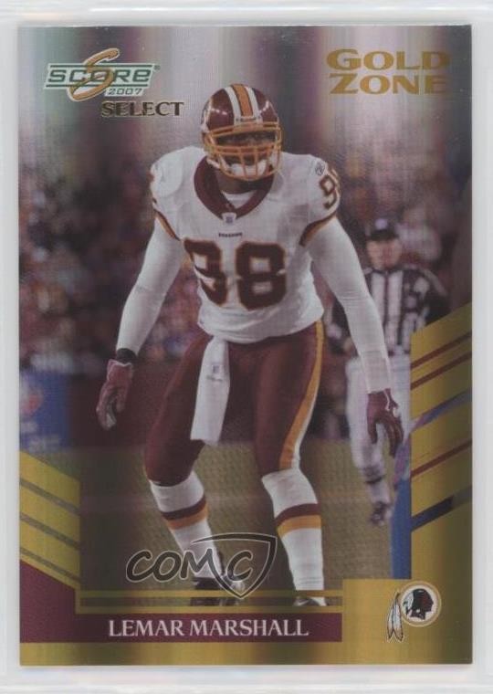 2007 Score Select Gold Zone /50 Lemar Marshall #32 0c2