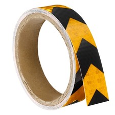 Reflective Tape, 1 Roll 10 Ft x 1" Safety Tape Reflector, Arrow Yellow Black