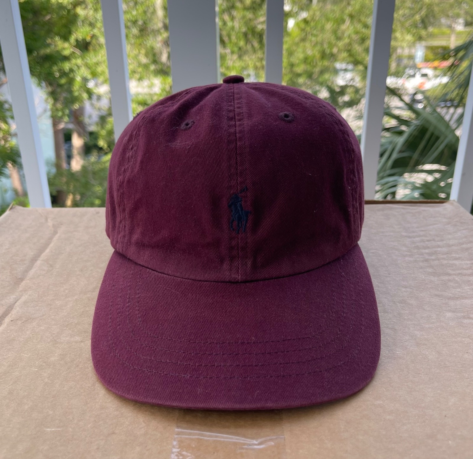 Cappello Polo Ralph Lauren vintage cinturino pony pelle anni 90 bordeaux ottime condizioni