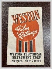 Weston Film Ratings Guide 1940: Form 1667 Newark NJ Photo Reference Book