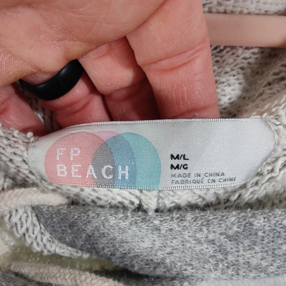 Sudadera con capucha y cuello con capucha Free People Beach gris para mujer M/L Foto 4 de 4