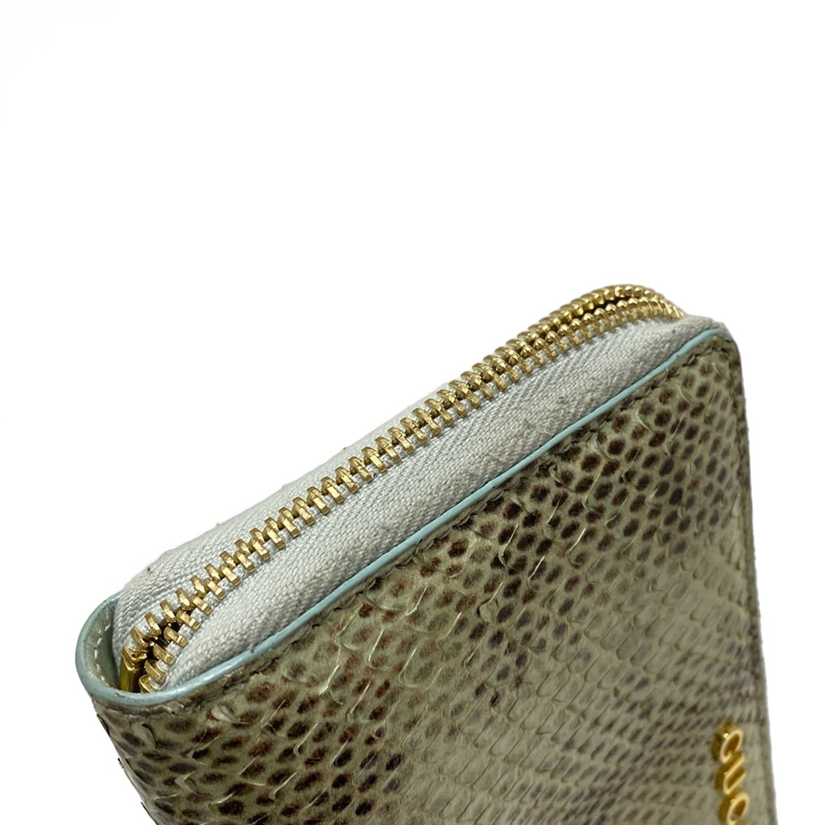 Gucci 772642 Script Python Zip Wallet Green Yello… - image 9