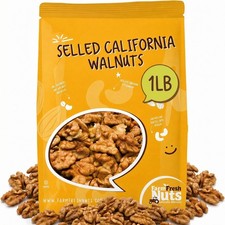 Raw Shelled California Walnuts Halves  Pieces 1 Lb. Compares to Organic Wal...