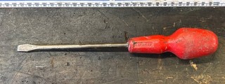 Vintage Stanley Red Handled Flat Screwdriver 10” flat 8mm blade