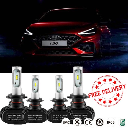4x H7 Headlight Globes For Hyundai i30 GD YF 20122016 High Low beam LED Bulbs eBay